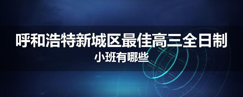 呼和浩特新城区最佳高三全日制小班有哪些