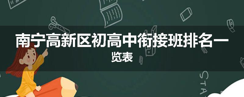 南宁高新区初高中衔接班排名一览表