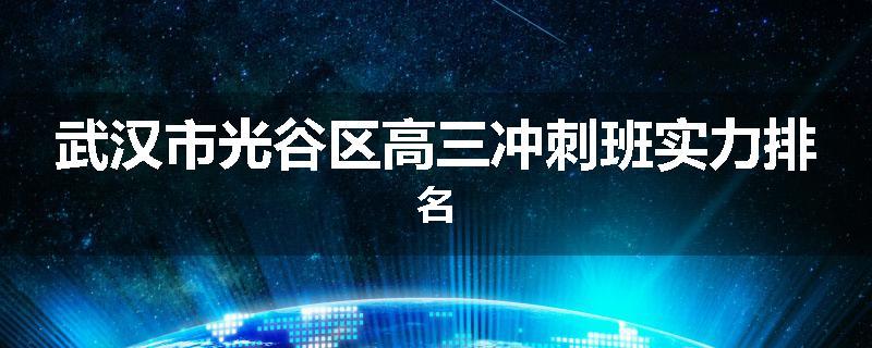 武汉市光谷区高三冲刺班实力排名