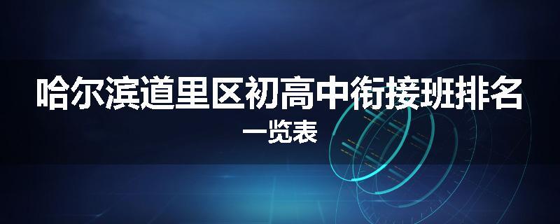 哈尔滨道里区初高中衔接班排名一览表