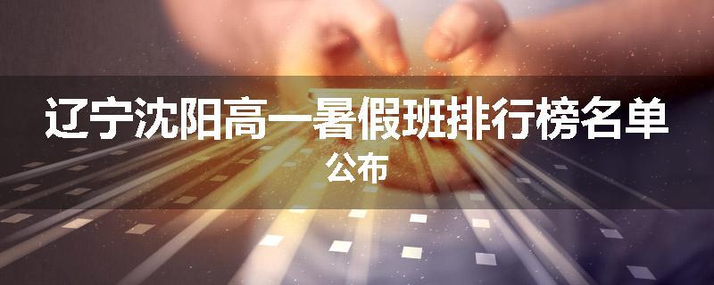 辽宁沈阳高一暑假班排行榜名单公布