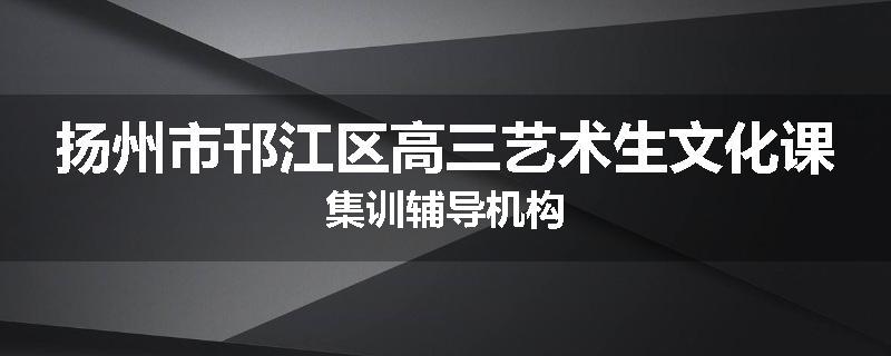扬州市邗江区高三艺术生文化课集训辅导机构