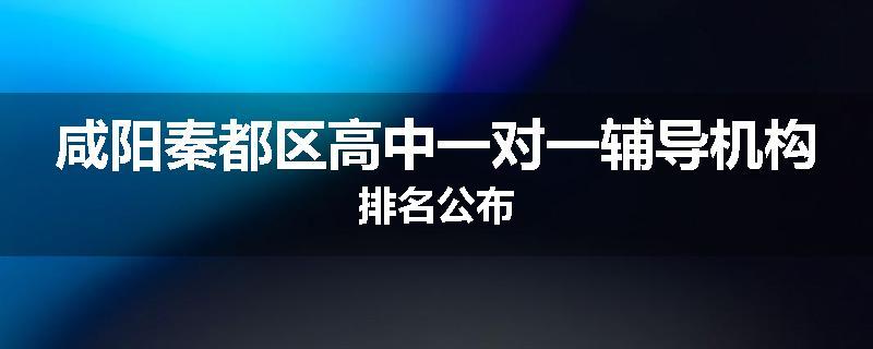 咸阳秦都区高中一对一辅导机构排名公布