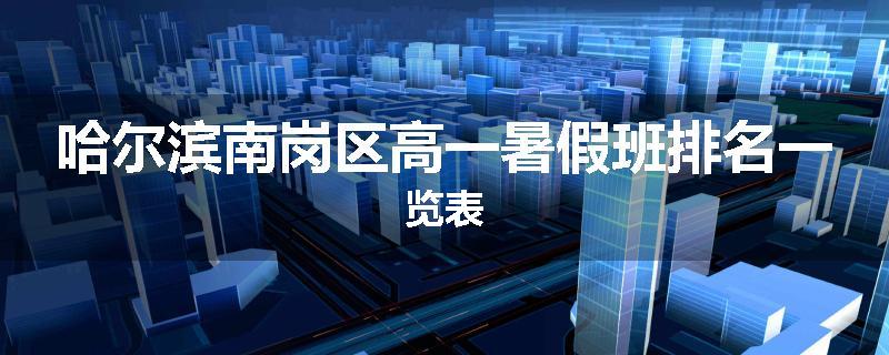 哈尔滨南岗区高一暑假班排名一览表