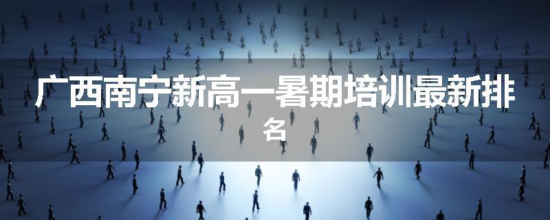 广西南宁新高一暑期培训最新排名