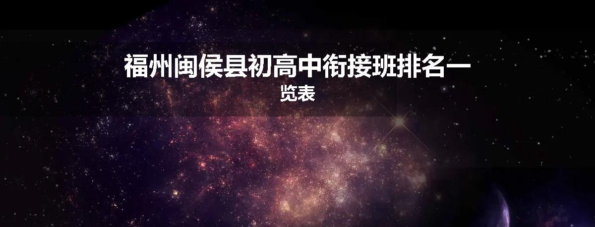 福州闽侯县初高中衔接班排名一览表