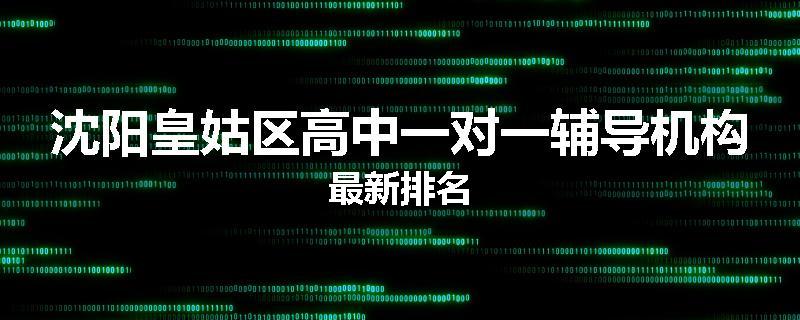 沈阳皇姑区高中一对一辅导机构最新排名