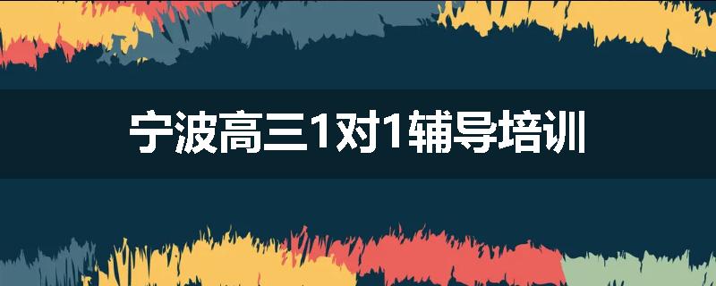 宁波高三1对1辅导培训