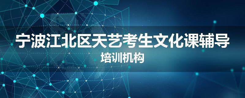 宁波江北区天艺考生文化课辅导培训机构