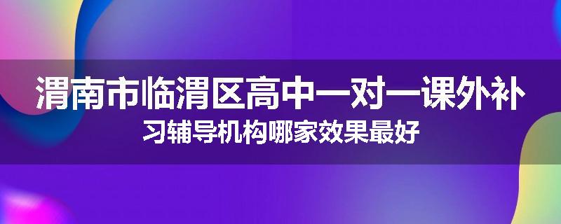 渭南市临渭区高中一对一课外补习辅导机构哪家效果最好