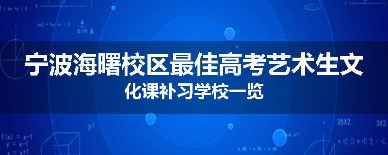 宁波海曙校区最佳高考艺术生文化课补习学校一览