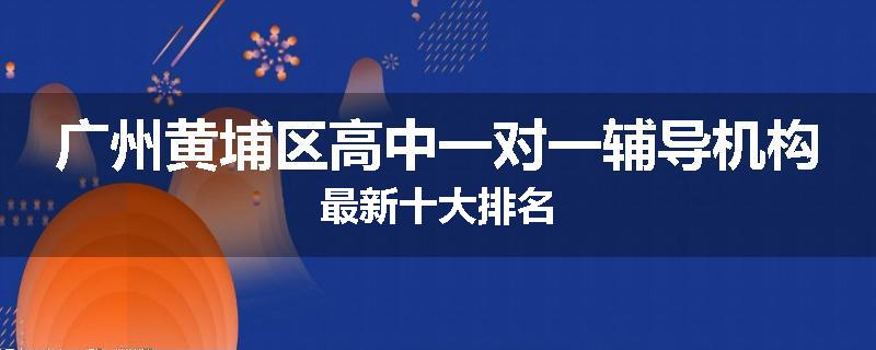 广州黄埔区高中一对一辅导机构最新十大排名