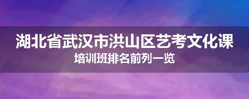 湖北省武汉市洪山区艺考文化课培训班排名前列一览