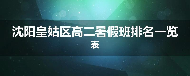 沈阳皇姑区高二暑假班排名一览表