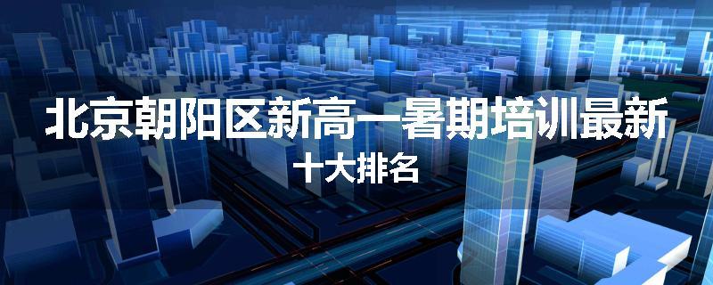 北京朝阳区新高一暑期培训最新十大排名
