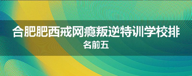 合肥肥西戒网瘾叛逆特训学校排名前五