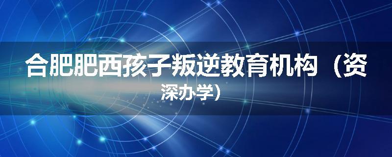 合肥肥西孩子叛逆教育机构（资深办学）