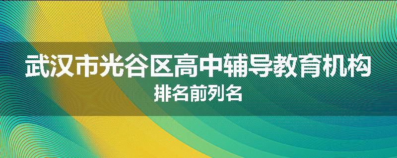 武汉市光谷区高中辅导教育机构排名前列名