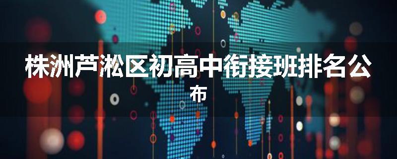 株洲芦淞区初高中衔接班排名公布