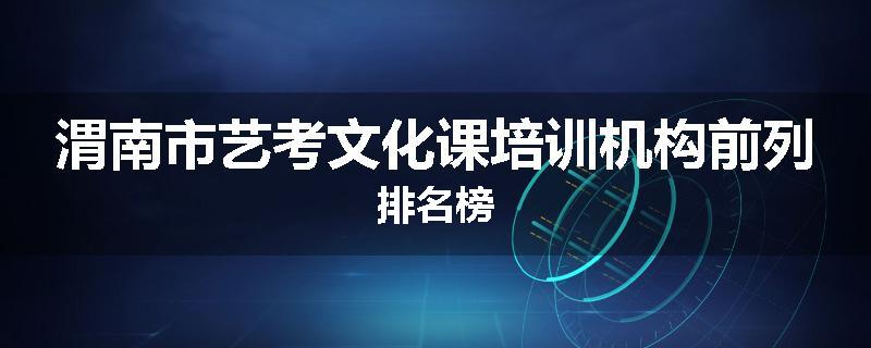 渭南市艺考文化课培训机构前列排名榜