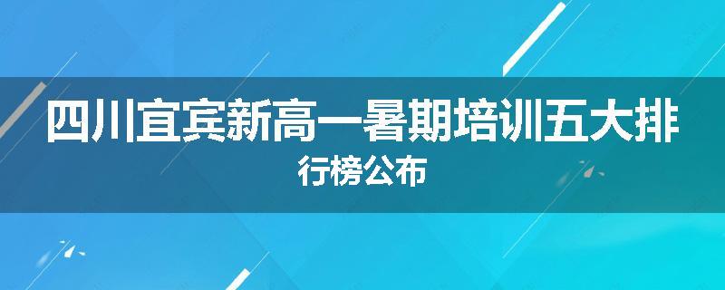 四川宜宾新高一暑期培训五大排行榜公布