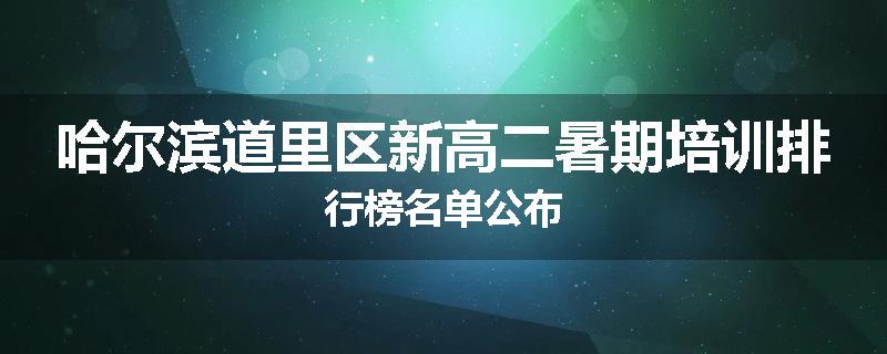 哈尔滨道里区新高二暑期培训排行榜名单公布