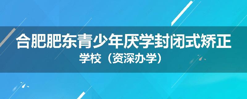 合肥肥东青少年厌学封闭式矫正学校（资深办学）