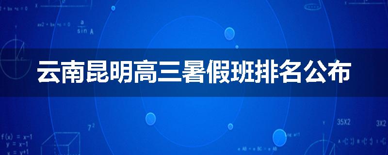 云南昆明高三暑假班排名公布