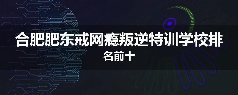 合肥肥东戒网瘾叛逆特训学校排名前十