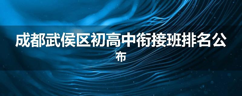 成都武侯区初高中衔接班排名公布