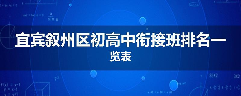宜宾叙州区初高中衔接班排名一览表