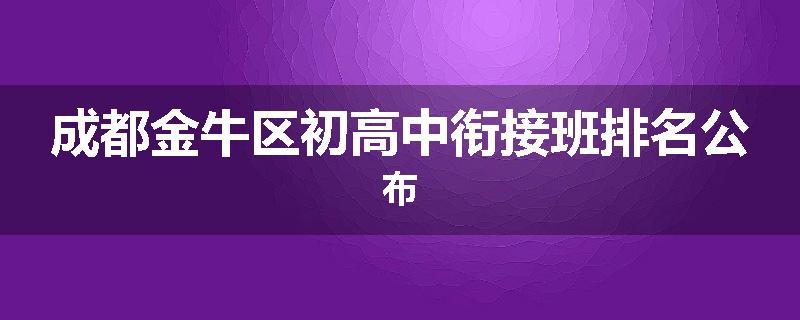 成都金牛区初高中衔接班排名公布