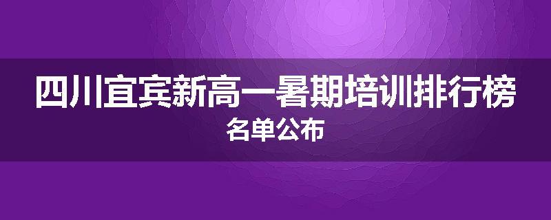 四川宜宾新高一暑期培训排行榜名单公布