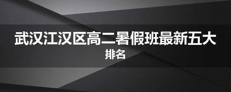 武汉江汉区高二暑假班最新五大排名