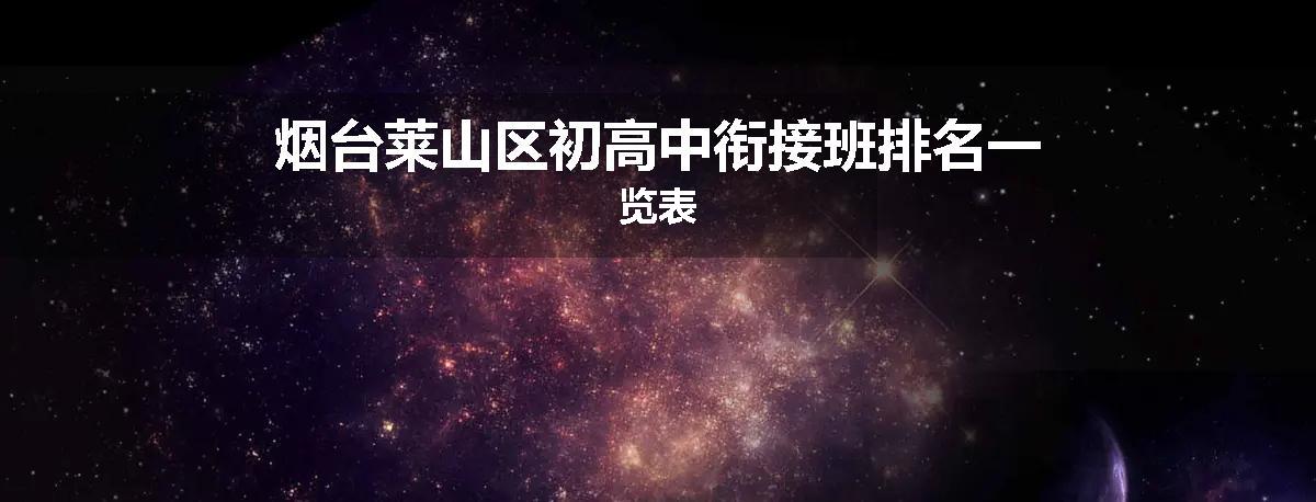 烟台莱山区初高中衔接班排名一览表