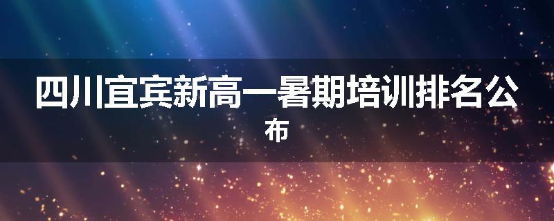 四川宜宾新高一暑期培训排名公布