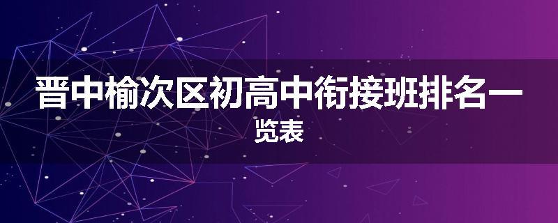 晋中榆次区初高中衔接班排名一览表