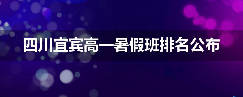 四川宜宾高一暑假班排名公布