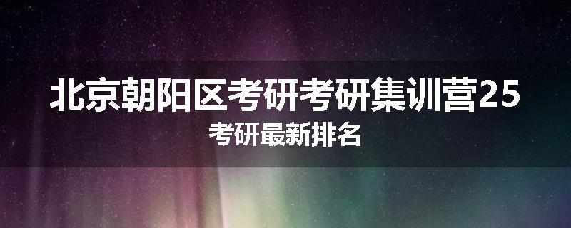 北京朝阳区考研考研集训营25考研最新排名