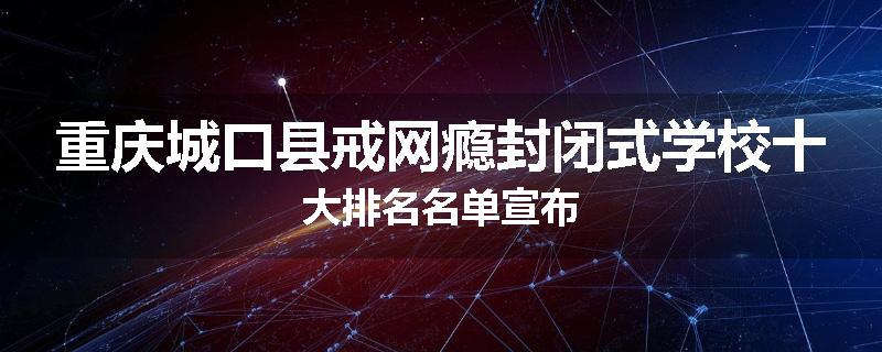 重庆城口县戒网瘾封闭式学校十大排名名单宣布