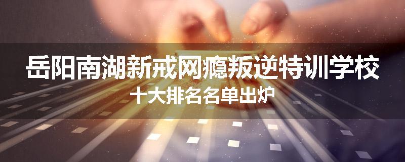 岳阳南湖新戒网瘾叛逆特训学校十大排名名单出炉