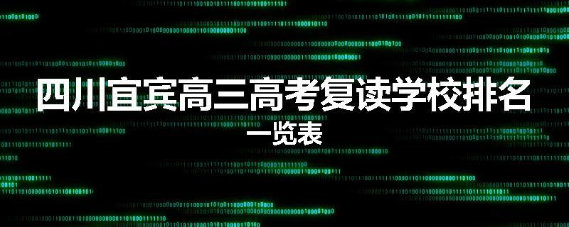 四川宜宾高三高考复读学校排名一览表