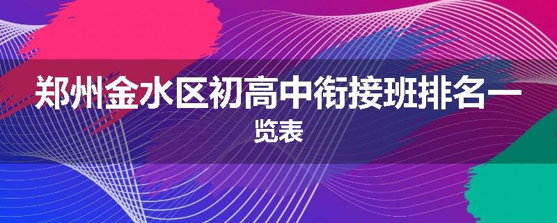 郑州金水区初高中衔接班排名一览表