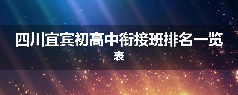 四川宜宾初高中衔接班排名一览表