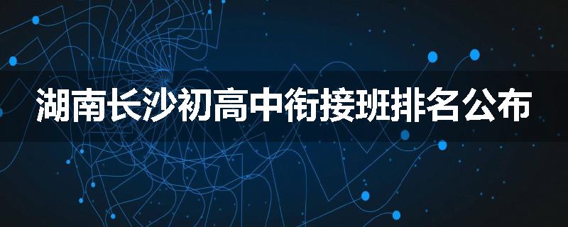 湖南长沙初高中衔接班排名公布
