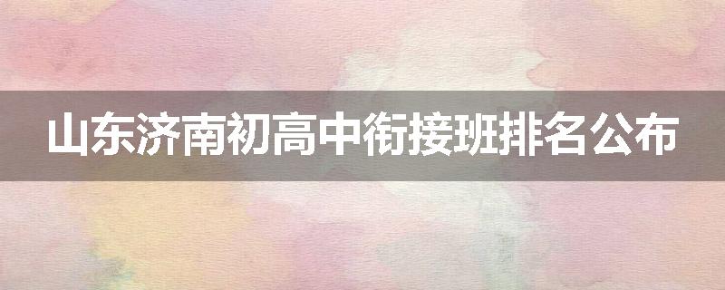 山东济南初高中衔接班排名公布