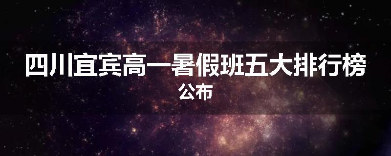 四川宜宾高一暑假班五大排行榜公布