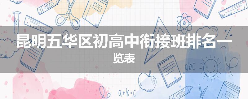 昆明五华区初高中衔接班排名一览表