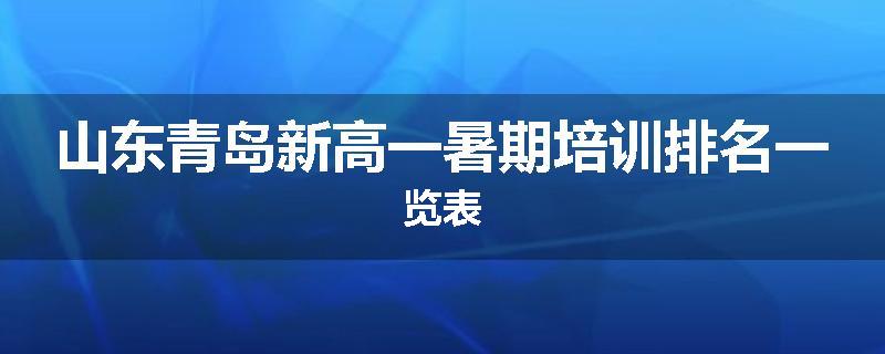 山东青岛新高一暑期培训排名一览表