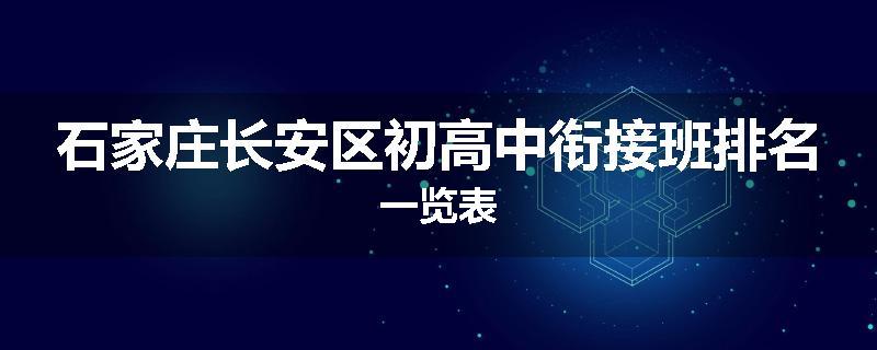 石家庄长安区初高中衔接班排名一览表